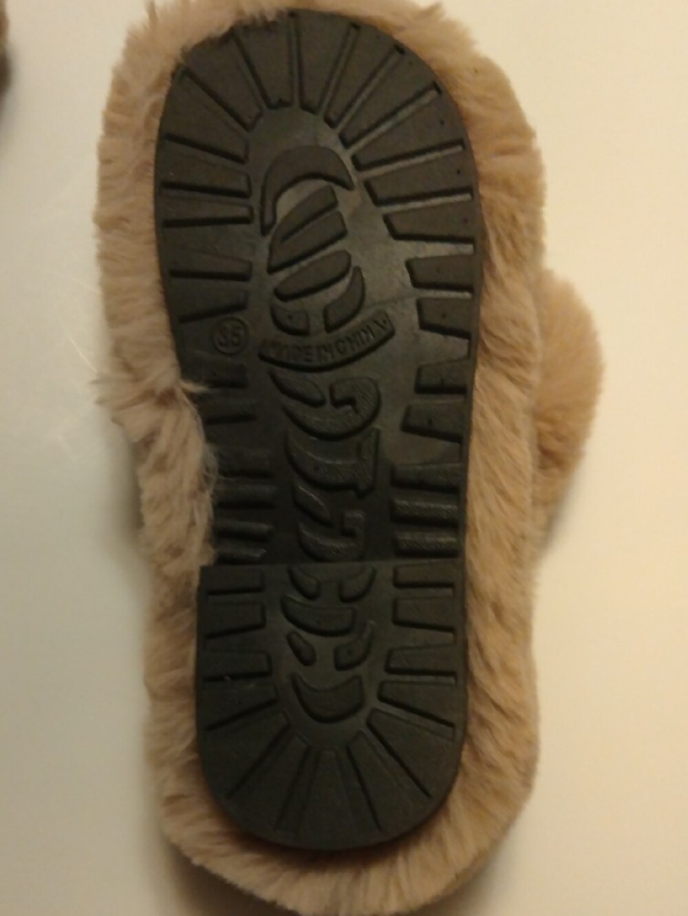 Cozy Faux-Fur Slide Slippers in Taupe - Picture 2 of 5